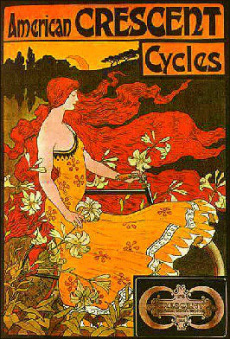 Picture of antique bike ad promoting bicycle touring and commuting