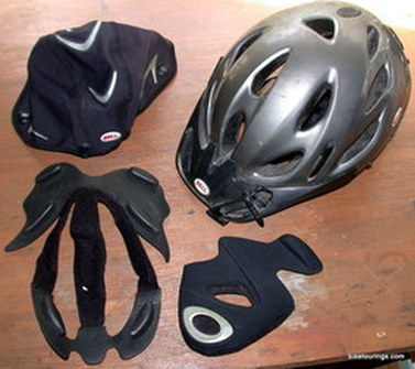 Picture of helmet for bike commuting and touring with accessories