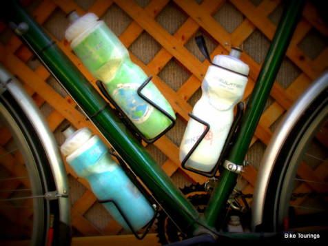 Picture of bike touring water bottles