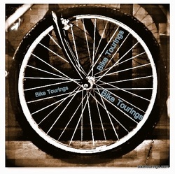 Picture of bicycle wheel for bike touring and bike commuting
