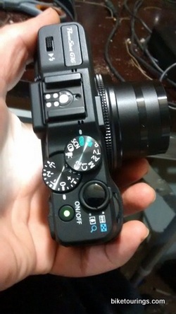 Picture of Canon G 16 camera for bike touring