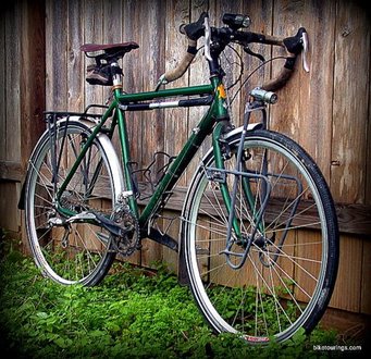 Picture of custom built touring bike for bicycle touring and bike commuting