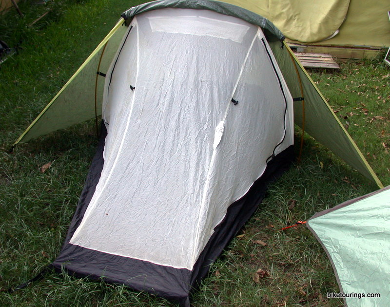 Picture tent for bike camping, bike touring