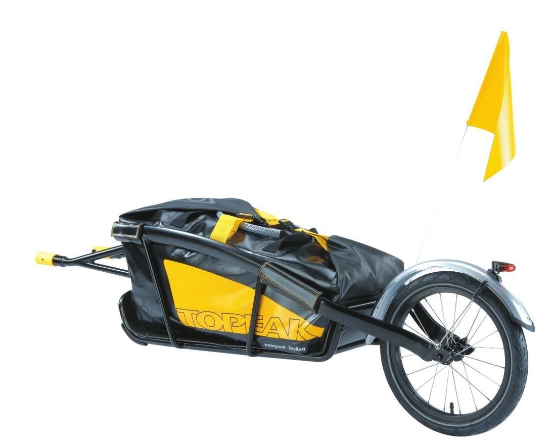 Picture of Topeak Journey Trailer Aluminum Main Frame Water Proof Drybag with Rear wheel, Rear Fender and Flag