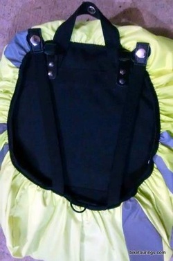 Picture of pannier rain cover straps for bicycle commuting