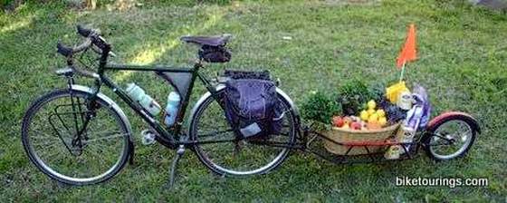 Touring bike with nashbar cargo trailer