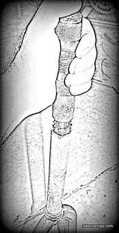 Picture of using setting star nut with Park Star nut setting tool for bike touring fork