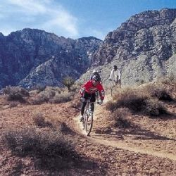 Picture of people riding mountain bikes on trails near Las Vegas