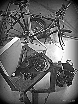 Picture of bike work shop and Park Tools