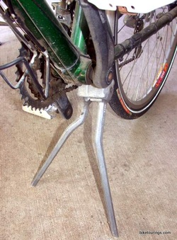 Picture of Pletscher two leg kickstand for bike touring and commuting.