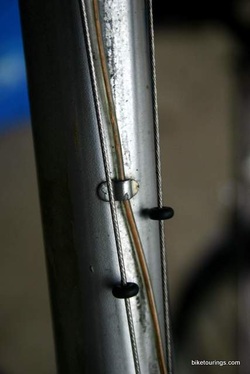 Picture of touring bike frame wiring for generator lights