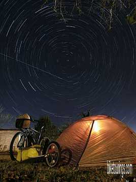 Picture of bike camping with tent for bicycle touring