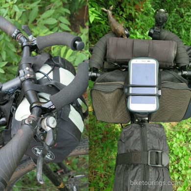 Picture mountain bike for bicycle touring and bike packing with handlebar tape