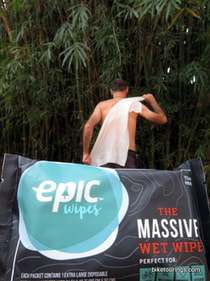 Picture of epic wips massive towel wipe for bikepacking, bicycle touring and camping