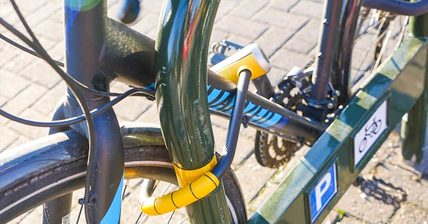 Picture of bike for bicycle commuting using bike lock properly