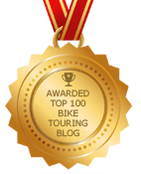 Picture of feedspot top one hundred bike touring blog badge