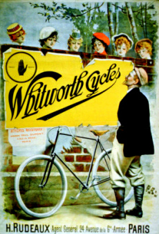 Picture of antique Whtworth Cycles ad of vintage bike touring